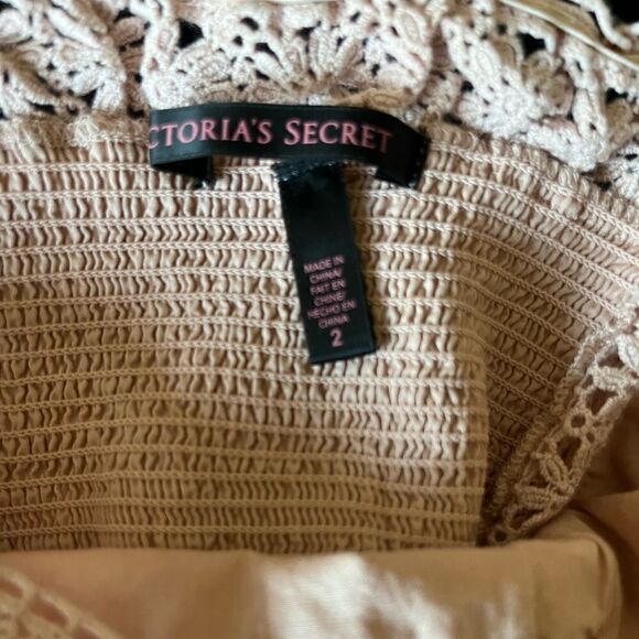 Vintage Victoria's Secret Woven Crochet Lace Peasant Fit Flare Summer Dress - Picture 9 of 9